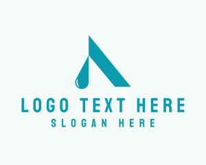 Clean - Water Droplet Letter A logo design