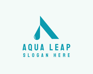 Water Droplet Letter A logo design