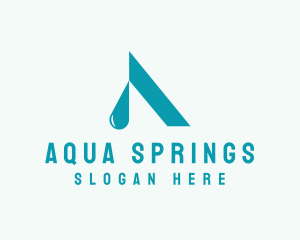 Water Droplet Letter A logo design