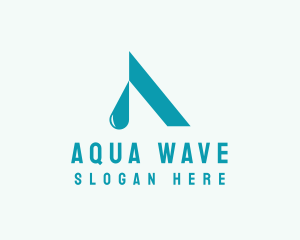 Water Droplet Letter A logo design