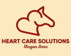 Red Horse Heart  logo design