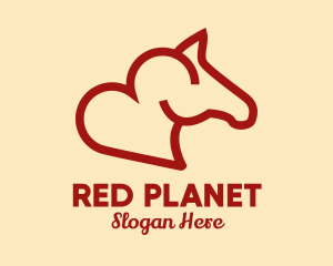 Red Horse Heart  logo design