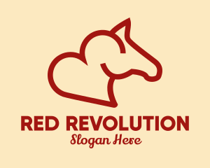 Red Horse Heart  logo design