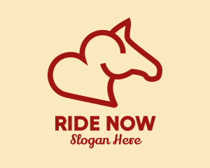 Red Horse Heart  logo design