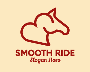 Red Horse Heart  logo design