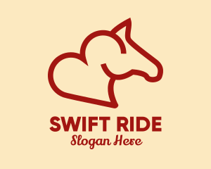 Red Horse Heart  logo design