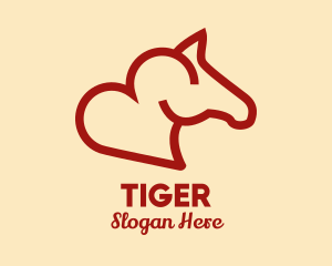 Red - Red Horse Heart logo design