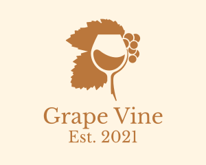 Grapes - Grape Wine Glass logo design