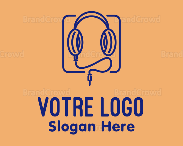 Headphones Streaming  Audio Logo