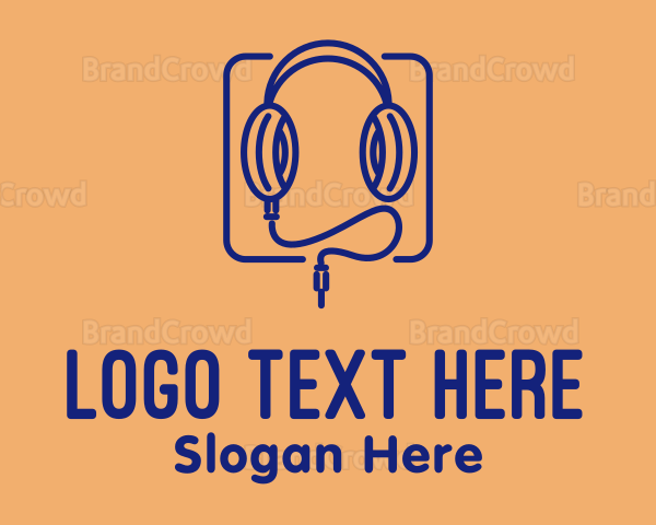 Headphones Streaming  Audio Logo