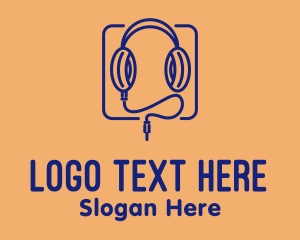 Headphones - Headphones Streaming  Audio logo design