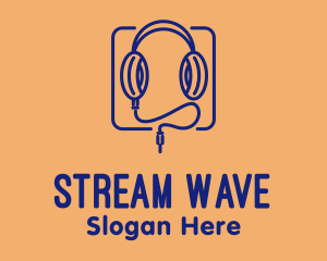 Streaming - Headphones Streaming  Audio logo design