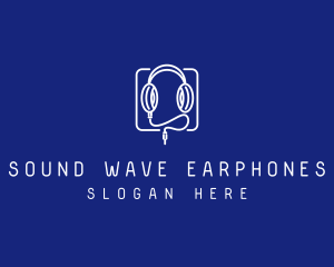 Earphones - Headphones Streaming  Audio logo design