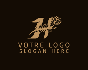 Skincare - Beautiful Floral Letter H logo design