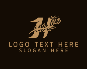 Vegan - Beautiful Floral Letter H logo design
