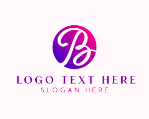 Handwriting - Beauty Cosmetics Letter B logo design