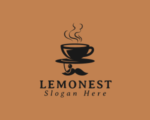 Caffeine - Coffee Mustache Cafe logo design