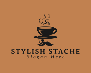 Coffee Mustache Cafe logo design