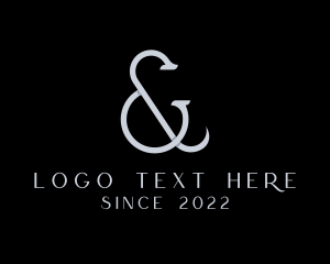 Shop - Silver Ampersand Lettering logo design