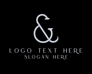 Silver Ampersand Lettering Logo