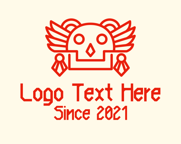 Tattoo - Ancient Mayan Skull logo design