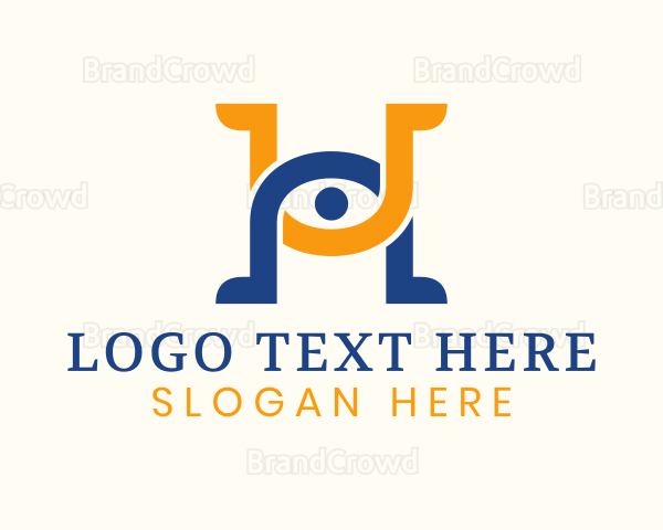 Simple Eye Letter H Logo