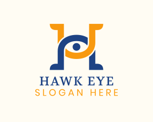 Simple Eye Letter H logo design