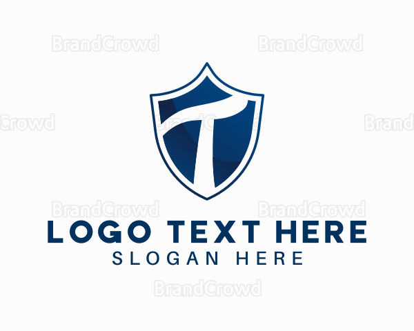 Blue Shield Letter T Logo