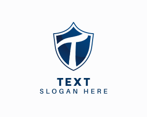 Blue Shield Letter T logo design