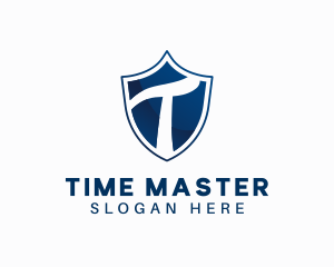 Blue Shield Letter T logo design