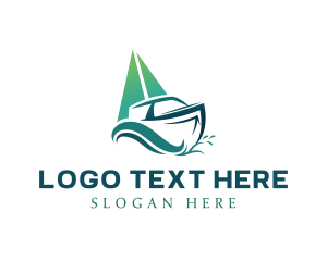 Boating - Yacht Club Wave Boat logo design