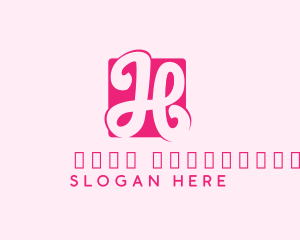 Cursive Pink Letter H Logo