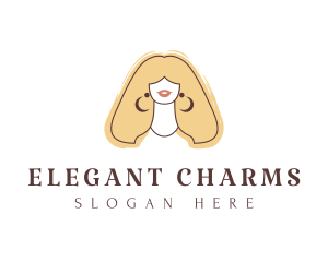 Glamorous Woman Jewelry Fashion logo design