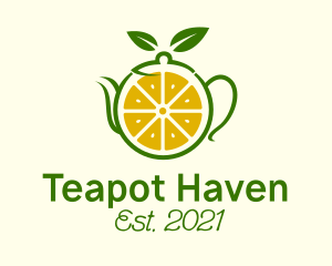 Teapot - Lemon Herbal Teapot logo design