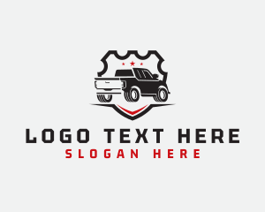 Transportation - Pickup Truck Badge logo design