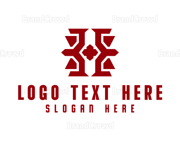 Geometric Cross Letter H Logo