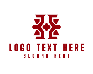 Symbol - Geometric Cross Letter H logo design