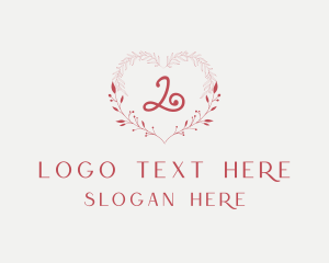 Cosmetics - Floral Heart Letter logo design