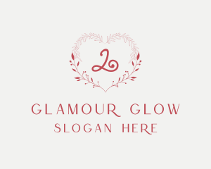 Wedding - Floral Heart Letter logo design