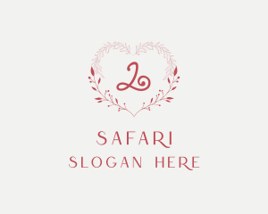 Vlog - Floral Heart Letter logo design