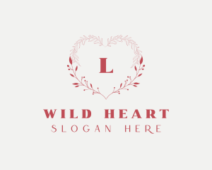 Feminine Floral Heart  logo design