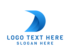 Wave - Professional Business Letter D Wave logo design