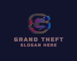 Bar - Gradient Glitch Letter G logo design