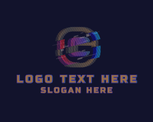 Pub - Gradient Glitch Letter G logo design