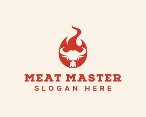 Beef Steak Fire logo design