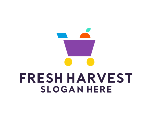 Market Grocery Cart logo design