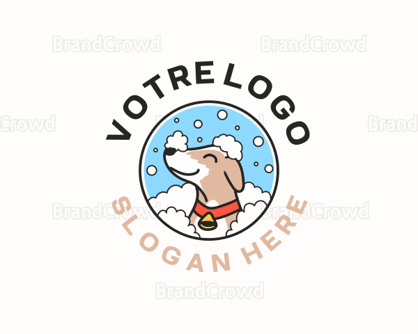 Dog Grooming Bath Logo