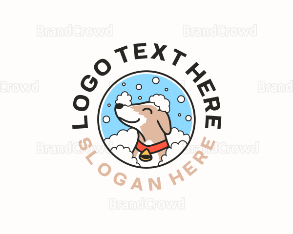 Dog Grooming Bath Logo