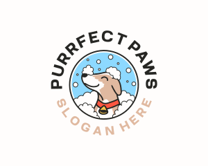 Dog Grooming Bath Logo