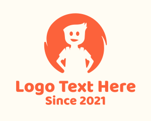 Pupil - Orange Child Boy logo design
